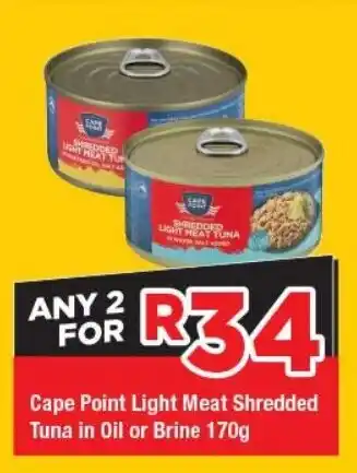 OK Grocer Cape Point Light Meat Shredded Tuna in Oil or Brine offer