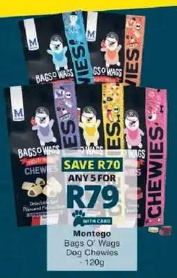 Checkers Montego Bags O' Wags Dog Chewies offer