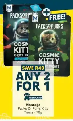 Checkers Montego Packs O' Purrs Kitty Treats offer