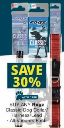 Checkers Rogz Classic Dog Collar/ Harness/ Lead offer