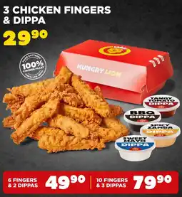 Hungry Lion 3 chicken fingers & dippa offer