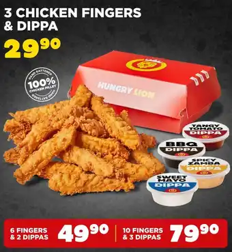 Hungry Lion 3 chicken fingers & dippa offer