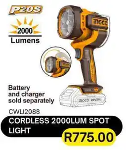 Legacy Industrial Supplies Ingco cordless 2000lum spot light offer