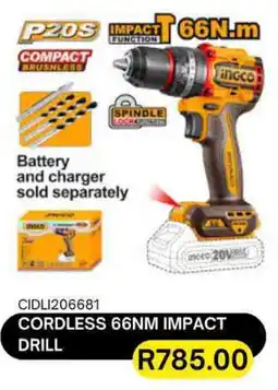 Legacy Industrial Supplies Ingco cordless 66nm impact drill offer