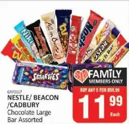 KitKat Cash and Carry Nestle/ Beacon/ Cadbury Chocolate Large Bar Assorted offer