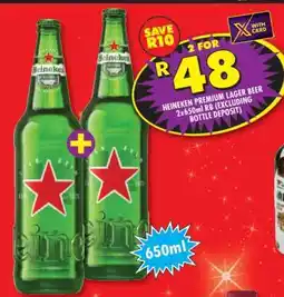Shoprite Heineken Premium Lager Beer 2x650ml offer