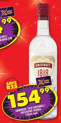 Shoprite SMIRNOFF 1818 ORIGINAL/INFUSIONS VODKA offer