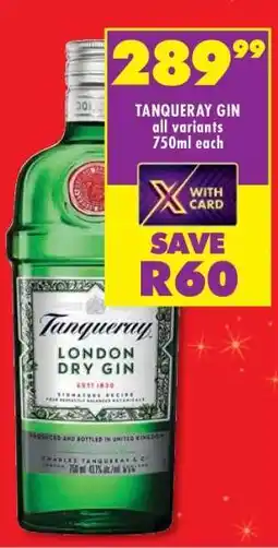 Shoprite Tanqueray Gin offer