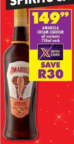 Shoprite AMARULA Cream Liqueur offer