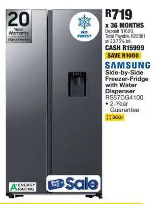 OK Furniture Samsung Side-by-Side Freezer-Fridge with Water Dispenser RS57DG4100 offer