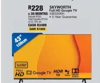 OK Furniture SKYWORTH Full HD Google TV 43E5500H offer