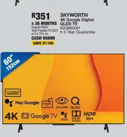 OK Furniture SKYWORTH 4K Google Digital QLED TV offer