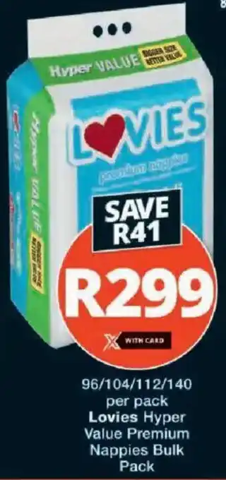 Checkers Hyper Lovies Hyper Value Premium Nappies Bulk Pack offer