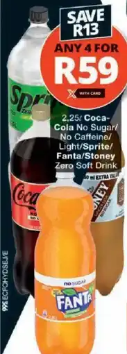 Checkers Hyper Coca-Cola No Sugar/ No Caffeine/ Light/ Sprite/ Fanta/ Stoney Zero Soft Drink offer