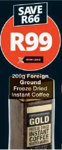 Checkers Hyper Foreign Ground Freeze Dried Instant Coffee offer