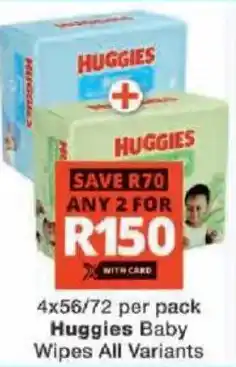 Checkers Hyper Huggies Baby Wipes All Variants offer