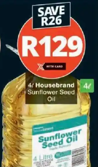 Checkers Hyper Housebrand Sunflower Seed Oil offer