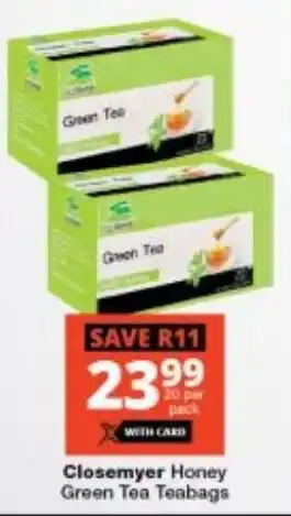 Checkers Closemyer Honey Green Tea Teabags offer