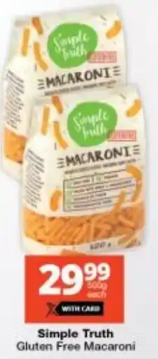 Checkers Simple Truth Gluten Free Macaroni offer