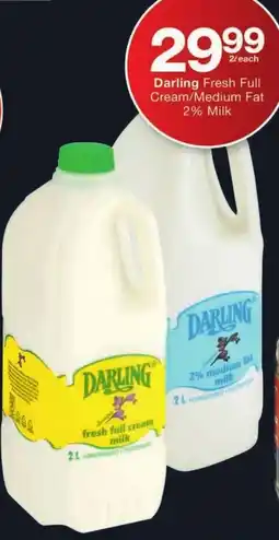 Checkers Darling Fresh Full Cream/ Medium Fat 2% Milk offer