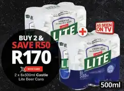 Checkers Castle Lite Beer Cans offer