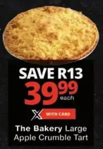 Checkers The Bakery Large Apple Crumble Tart offer