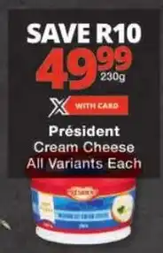 Checkers Président Cream Cheese All Variants offer