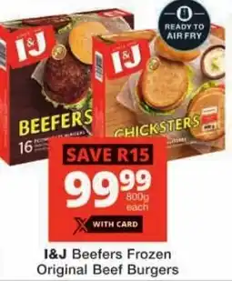Checkers I&J Beefers Frozen Original Beef Burgers offer