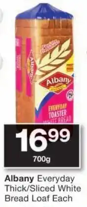 Checkers Albany Everyday Thick/ Sliced White Bread Loaf offer