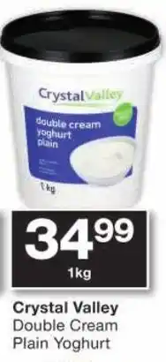 Checkers Crystal Valley Double Cream Plain Yoghurt offer