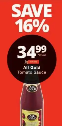 Checkers All Gold Tomato Sauce offer