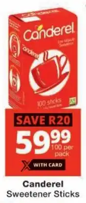 Checkers Canderel Sweetener Sticks offer