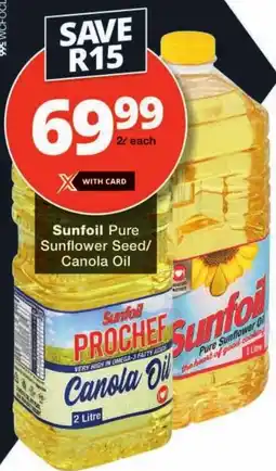 Checkers Sunfoil Pure Sunflower Seed/ Canola Oil offer