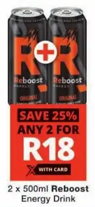 Checkers Reboost Energy Drink offer