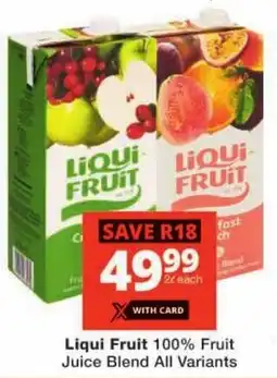 Checkers Liqui Fruit 100% Fruit Juice Blend All Variants offer