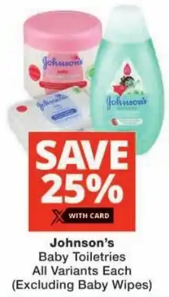 Checkers Johnson's Baby Toiletries All Variants offer