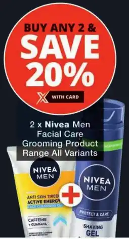 Checkers Nivea Men Facial Care Grooming Product Range All Variants offer