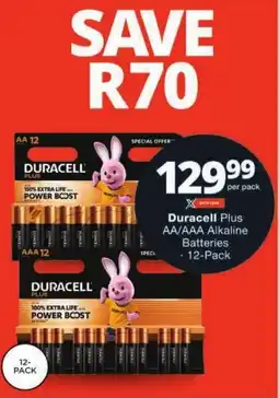Checkers Duracell Plus AA/ AAA Alkaline Batteries offer