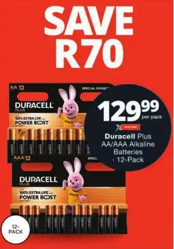 Checkers Duracell Plus AA/ AAA Alkaline Batteries offer