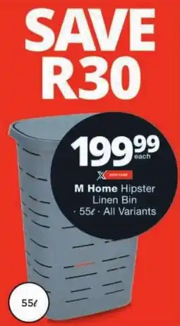 Checkers M Home Hipster Linen Bin offer