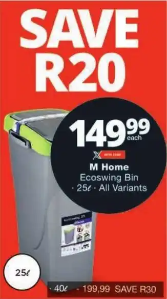 Checkers M Home Ecoswing Bin offer