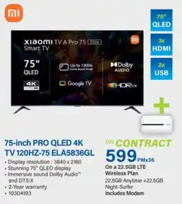 Incredible Connection Xiaomi 75-inch PRO QLED 4K TV 120HZ-75 offer