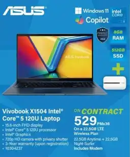 Incredible Connection ASUS Vivobook X1504 Intel Core 5 120U Laptop offer