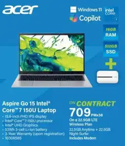 Incredible Connection Acer Aspire Go 15 Intel Core 7 150U Laptop offer