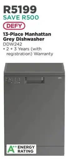 House & Home Defy 13-Place Manhattan Grey Dishwasher offer