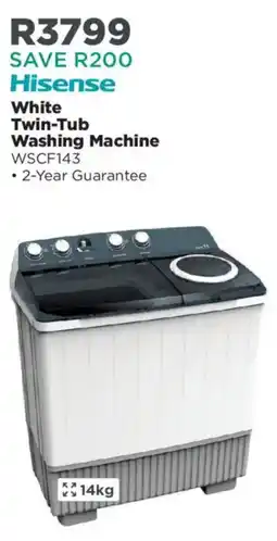 House & Home Hisense White Twin-Tub Washing Machine offer