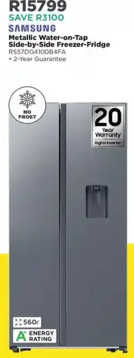 House & Home Samsung Metallic Water-on-Tap Side-by-Side Freezer-Fridge offer