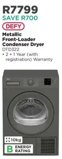 House & Home Defy Metallic Front-Loader Condenser Dryer offer