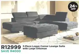 House & Home Logan Corner Lounge Suite with Large Ottoman offer