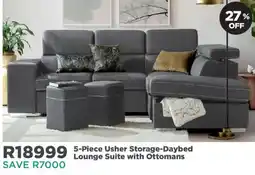House & Home Usher Storage-Daybed Lounge Suite with Ottomans offer